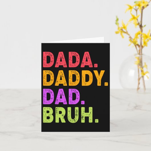 Papa Pap Bruh Mannen Grappige Vaders Dag Vader Vin Kaart (Gele Bloem)