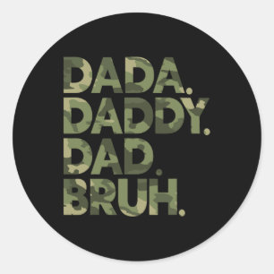 Papa Pap Bruh Shirt Grappige Vaders Dag Camo Papa Ronde Sticker
