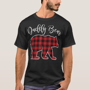 Papa Papa Beer Pyjama Rood Buffalo Kerstmis Famili T-shirt