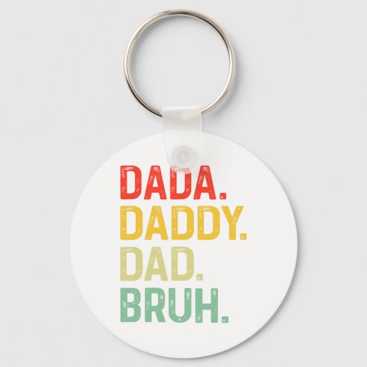 Papa Papa Bruh Cadeaus Mannen Funny Fathers Day Da Sleutelhanger (Voorkant)