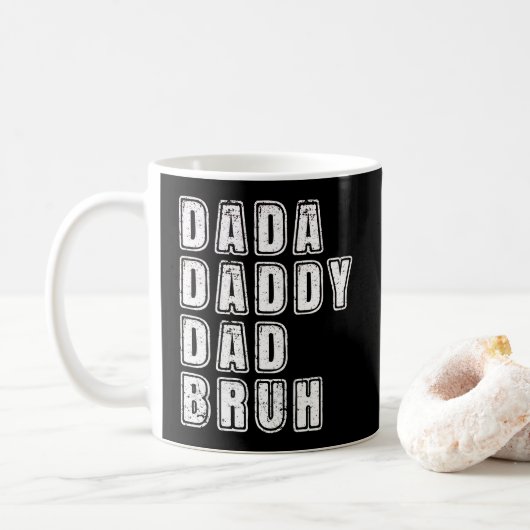 Papa Papa Bruh  Grappig Papa Gezegden Koffiemok (Met donut)