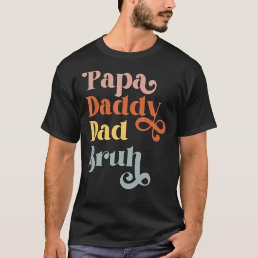 Papa papa Bruh Retro Vaderdag T-shirt (Voorkant)