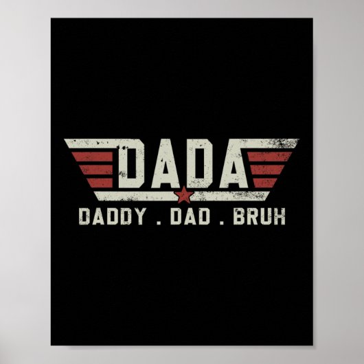 Papa Papa Bruh Shirt Retro Funny Fath Poster (Voorkant)