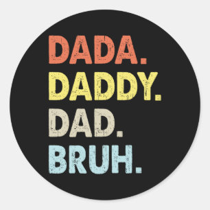 Papa Papa Bruh Vaders Dag Plezier Vintage Ronde Sticker