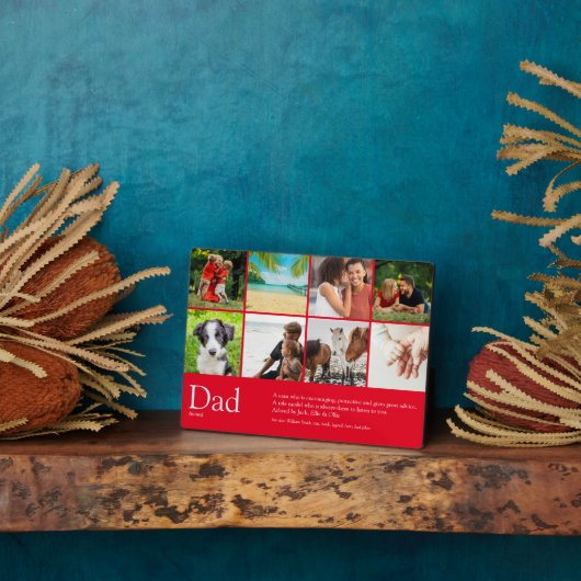 Papa papa Definitie 8 Foto Collage Red Fotoplaat (Zijkant)