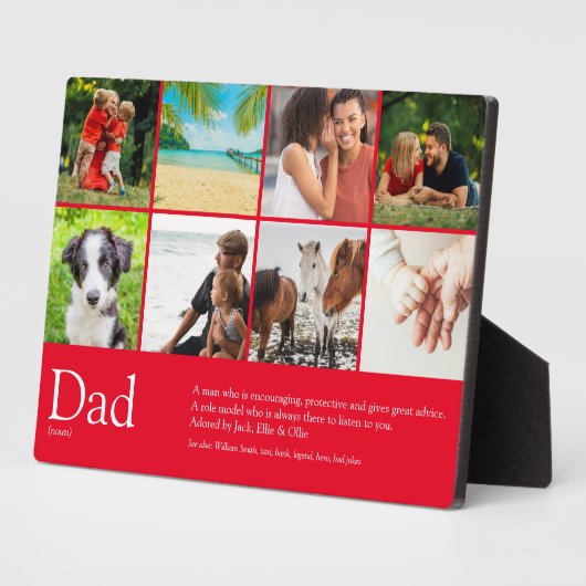 Papa papa Definitie 8 Foto Collage Red Fotoplaat (Zijkant)