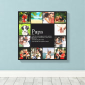 Papa papa Definition 12 Photo Collage Black Canvas Afdruk (Insitu (Houten vloer))