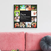 Papa papa Definition 12 Photo Collage Black Canvas Afdruk (Insitu (Woonkamer))