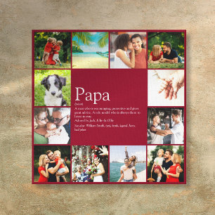 Papa papa Definition 12 Photo Fun Burgundy Canvas Afdruk