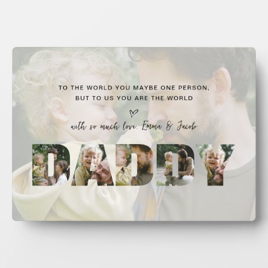 Papa Papa Fotocollage Kind naam Vaderdag Fotoplaat (voorkant)