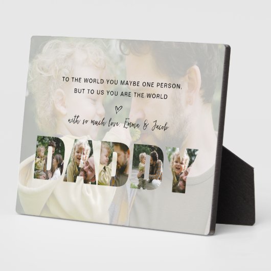 Papa Papa Fotocollage Kind naam Vaderdag Fotoplaat (Zijkant)