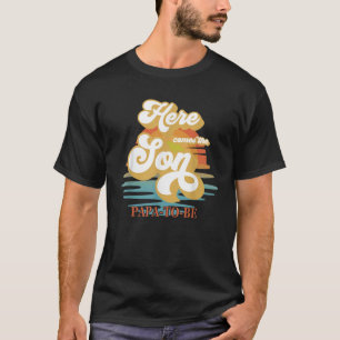 Papa papa hier komt de zoon Baby shower familie ma T-shirt