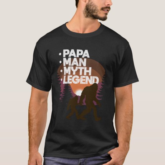 Papa - Papa Man Myth Legend T-shirt (Voorkant)