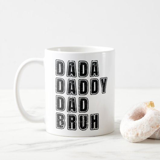 papa papa pap bruh  papa grappige gezegdes koffiemok (Met donut)
