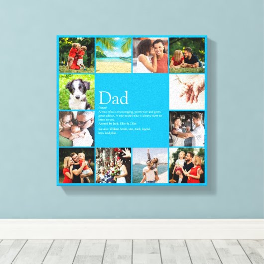 Papa papa Papa Definition 12 Foto Sky Blue Canvas Afdruk (Insitu (Houten vloer))