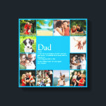 Papa papa Papa Definition 12 Foto Sky Blue Canvas Afdruk<br><div class="desc">Pas de 12 favoriete foto's aan en persoonlijke definitie van je speciale vader, vader of vader aan om creëer een unieke gave te geven voor de dag van de Verdere, de verjaardagen, de Kerstmis of elke dag die je wilt shows hoeveel hij voor je betekent. Een perfecte manier om hem...</div>