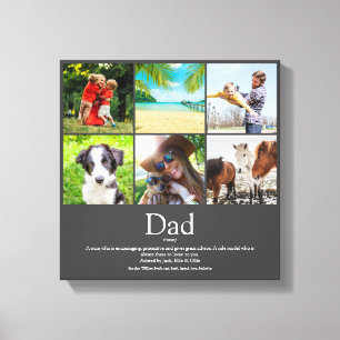 Papa Papa Papa Definition 6 Foto grijs Canvas Afdruk