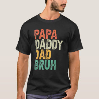 Papa Papa Papa papa Bruh Vaderdag Papa Vint T-shirt
