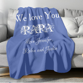 Papa Papa Papa Papa Papa Pad Simple Modern Fleece Deken