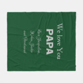 Papa Papa Papa Vader Cadeauscript Namen Cool Green Fleece Deken (Voorkant (Horizontaal))