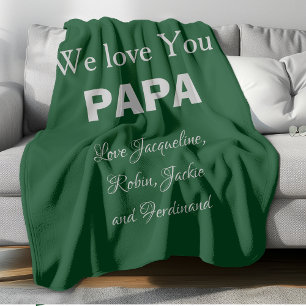 Papa Papa Papa Vader Cadeauscript Namen Cool Green Fleece Deken