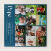 Papa, Papa, papa, vaders definitie 12 Foto blauw Legpuzzel (Horizontaal)