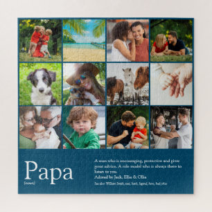 Papa, Papa, papa, vaders definitie 12 Foto blauw Legpuzzel