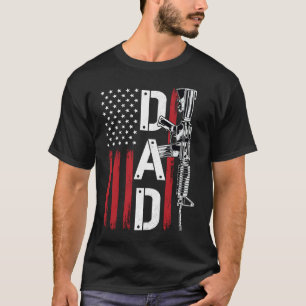 Papa Papa Pistool Rights AR 15 Amerikaanse vlag Va T-shirt