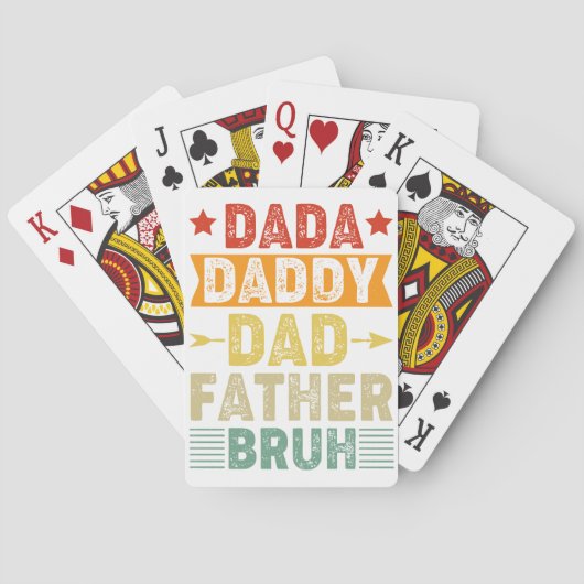 papa papa vader bruh Vaderdag kleurrijk Pokerkaarten (Achterkant)