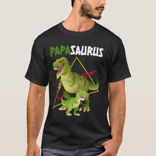 Papa, papa, vader, dino, dinosaurussen, outfits vo t-shirt (Voorkant)