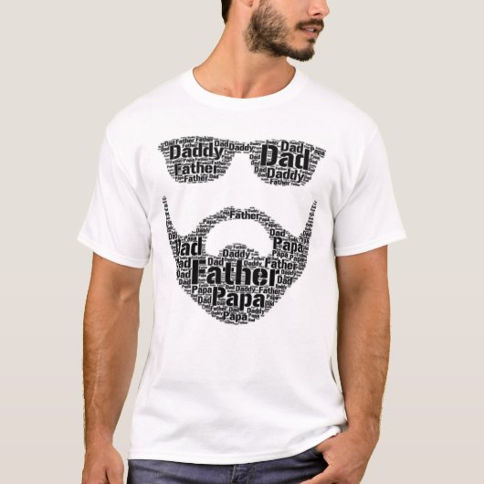 Papa Papa Vader Papa Baard Zonnebril T-shirt (Voorkant)