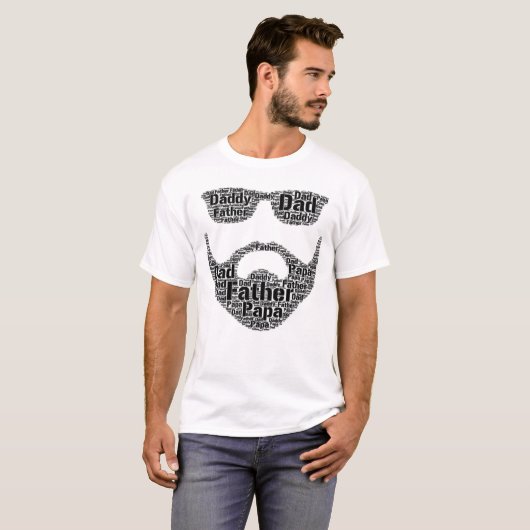 Papa Papa Vader Papa Baard Zonnebril T-shirt (Voorkant volledig)