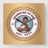 Papa papa vader papy familie personaliseren vierkante klok (Voorkant)