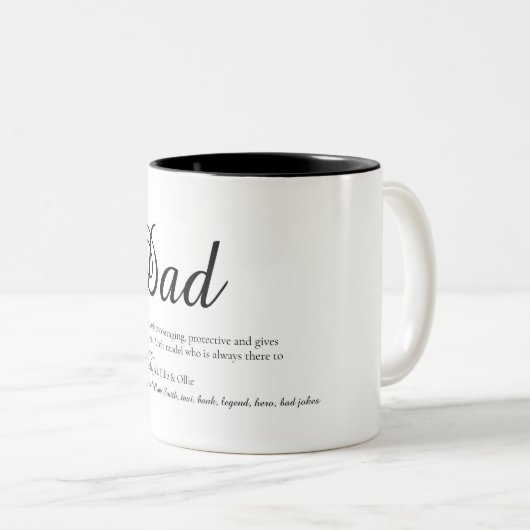 Papa, papa, vaders definitiefilm tweekleurige koffiemok (Voorkant rechts)