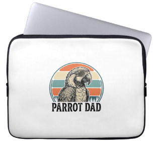 Papa Papegaai Vintage Zonsondergang Gravering Shir Laptop Sleeve