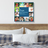 Papa, pappie, vader definitie 12 foto blauw canvas afdruk (Insitu (Slaapkamer))