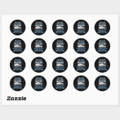 Papa partner in misdaad voor grootvader vaders dag ronde sticker (Vel)