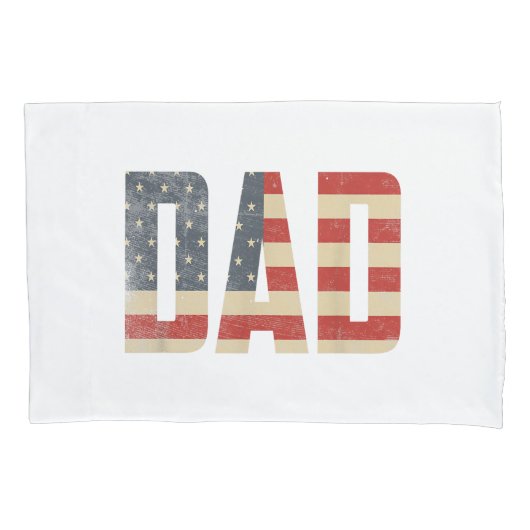 Papa Patriottische Amerikaanse Vlag Vaderdag Papa Kussensloop (Voorkant)