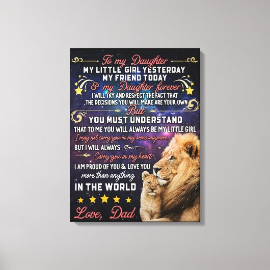 Papa - Perfect cadeau voor je dochter Canvas Afdruk (Voorkant)