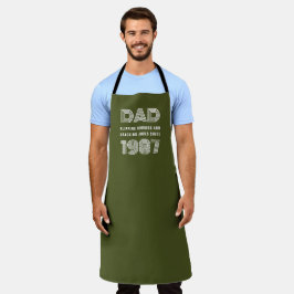 Papa Persoonlijk jaar Grill Master BBQ Army Green Schort