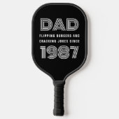 Papa Persoonlijk jaar Grill Master Black Pickleball Paddle (Achterkant)