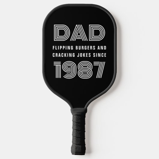 Papa Persoonlijk jaar Grill Master Black Pickleball Paddle (Achterkant)