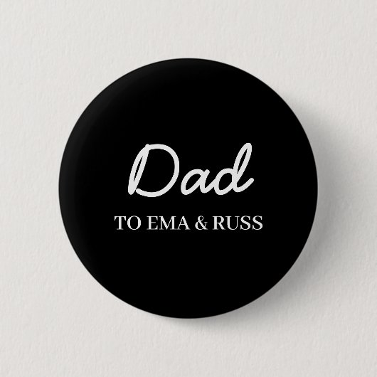 Papa | Persoonlijk Vaderdag Modern Design Ronde Button 5,7 Cm (Voorkant)