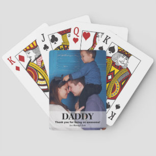 Papa persoonlijke familiefoto-vaderdag pokerkaarten