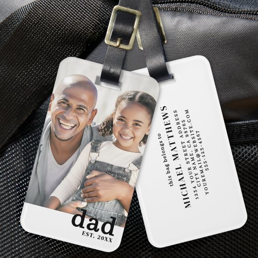Papa Persoonlijke Foto Bagagelabel
