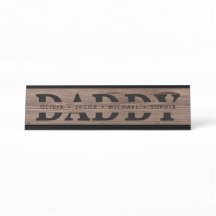 "Papa" Persoonlijke kinder namen Hout Zwart
