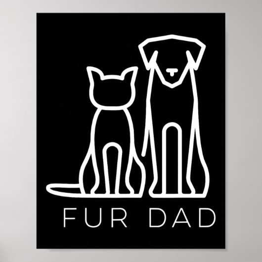 Papa Pet Lover Kat Hond Papa Man Grappige Vaders D Poster (Voorkant)