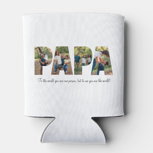 Papa Photo Collage Cooler voor Vaderdag (Achterkant)