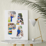 PAPA Photo Collage Cutout Letters gepersonaliseerd Imitatie Canvas Print<br><div class="desc">Het de fotocanvas van PAPA, dat met 4 van uw favoriete foto's en uw douanebericht wordt gepersonaliseerd. Dit ontwerp heeft fotobrief uitsnijtypografie die het woord "PAPA"vormt en het fotomalplaatje zal dit voor u automatisch creëer. Als u om het even welke problemen met uw afbeeldingen hebt die mooi tonen, probeer uploadend...</div>