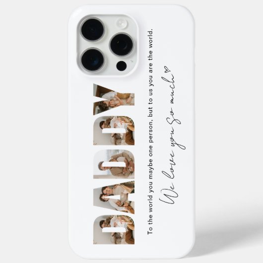 Papa Photo Collage Message Vaderdag Case-Mate iPhone Case (Achterkant)